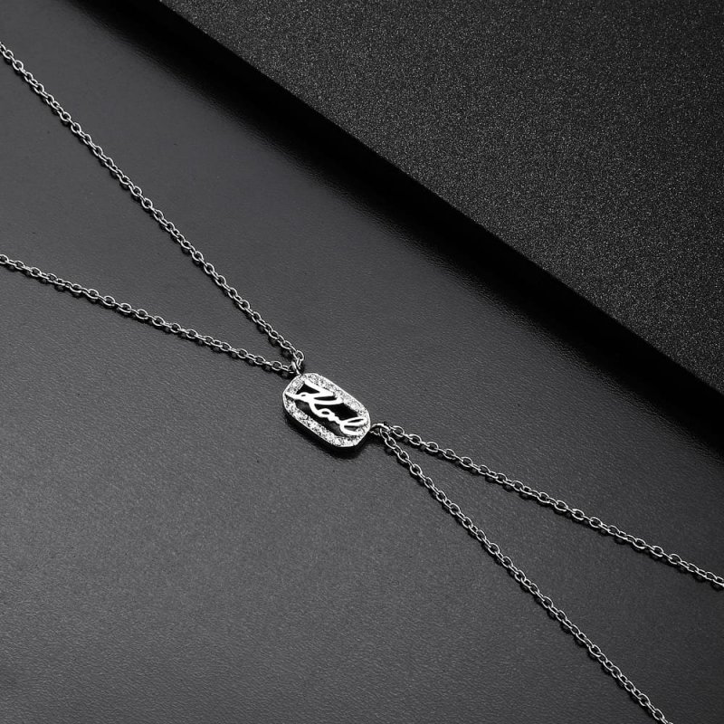 Karl Lagerfeld - Collana Crystals - Acciaio - Cristalli Bianchi