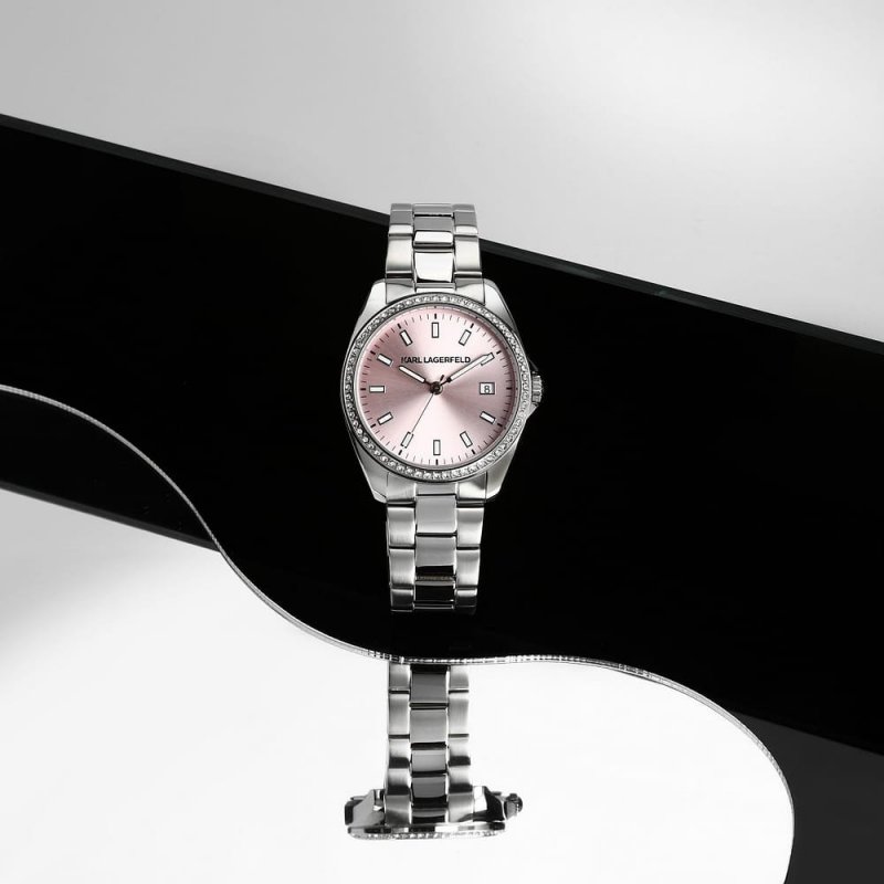 Karl Lagerfeld - Round Essentials Donna - Acciaio - Silver