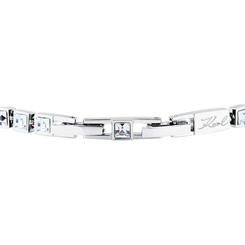 Karl Lagerfeld - Bracciale Klayc28 - Acciaio - Cristalli Bianchi