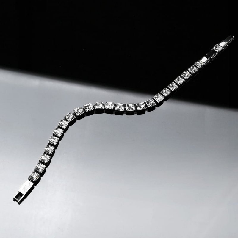 Karl Lagerfeld - Bracciale Klayc28 - Acciaio - Cristalli Bianchi