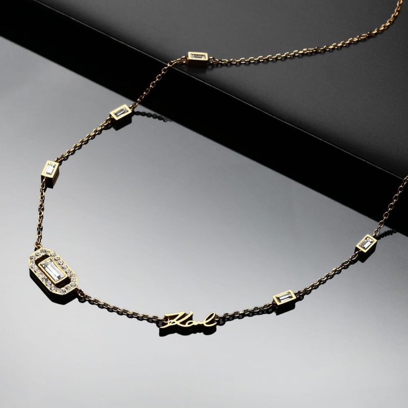 Karl Lagerfeld - Collana Crystals - Acciaio Dorato - Cristalli