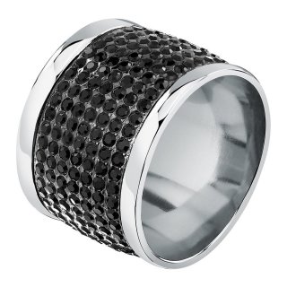Karl Lagerfeld - Anello Charms - Acciaio - Cristalli Neri