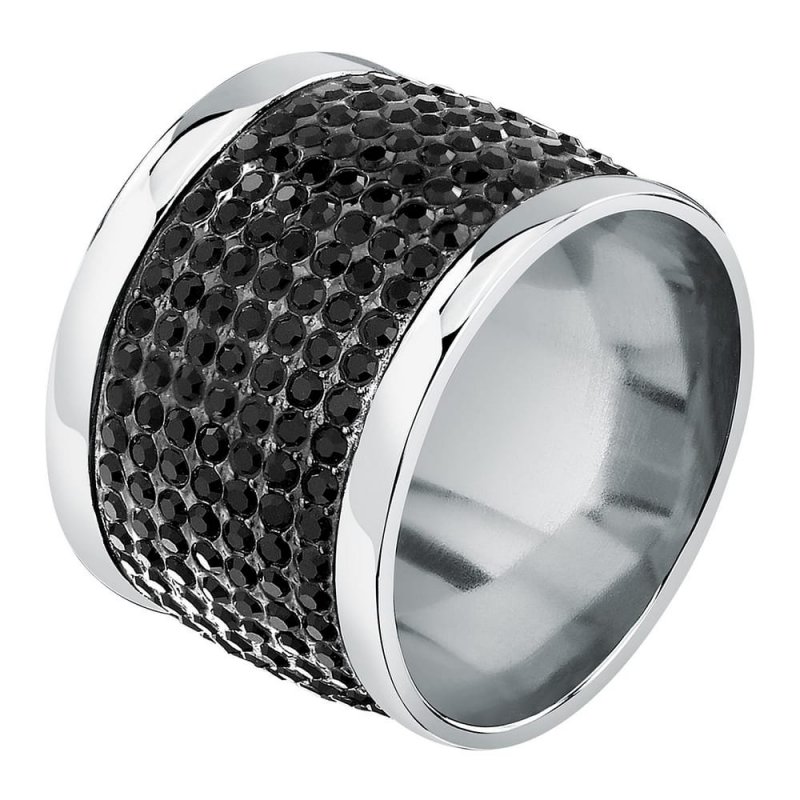 Karl Lagerfeld - Anello Charms - Acciaio - Cristalli Neri
