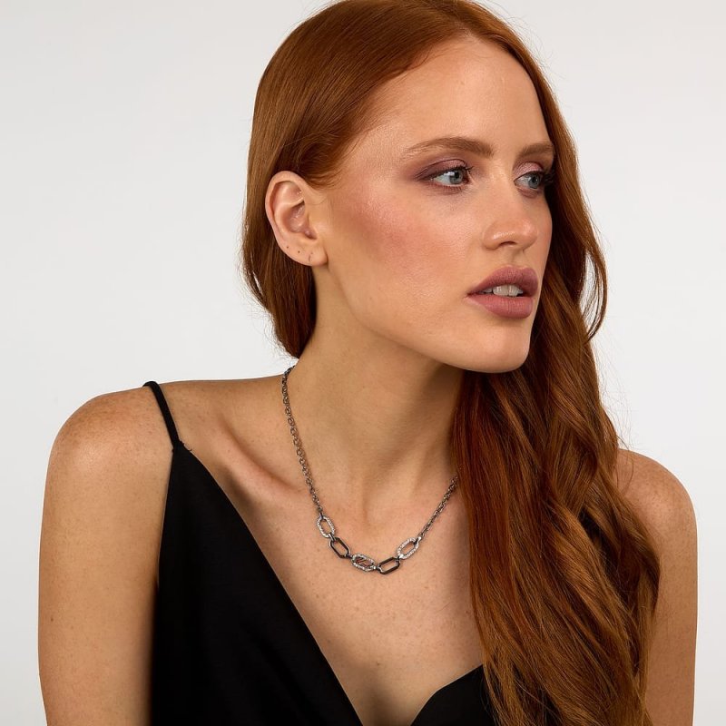 Karl Lagerfeld - Collana Crystals - Acciaio - Cristalli Bianchi