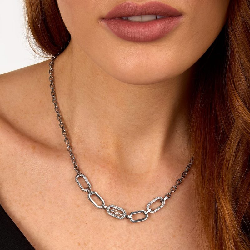 Karl Lagerfeld - Collana Crystals - Acciaio - Cristalli Bianchi