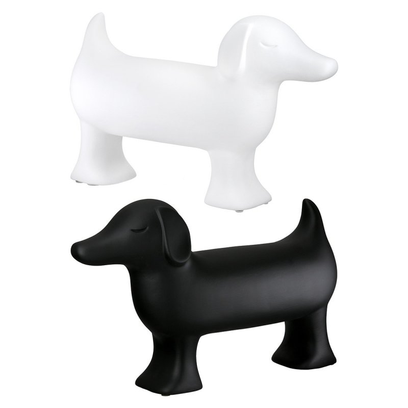 Gilde - Figura Cane Flocki - Ceramica - Nero Bianco