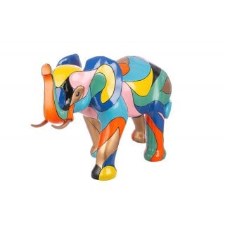 Gilde - Figura Elefante Colorblock - Resina Sintetica - Multicolore