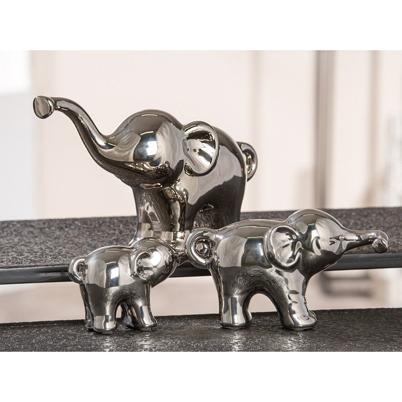 Gilde - Figura Elefante Eddi - Ceramica - Color Argento