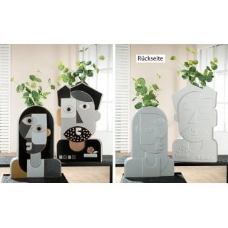 Gilde - Vaso Facciale Picassa - Ceramica - Grigio Nero