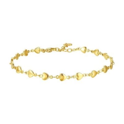 Luca Barra - Cavigliera Donna - Acciaio Ip Gold - Cuori