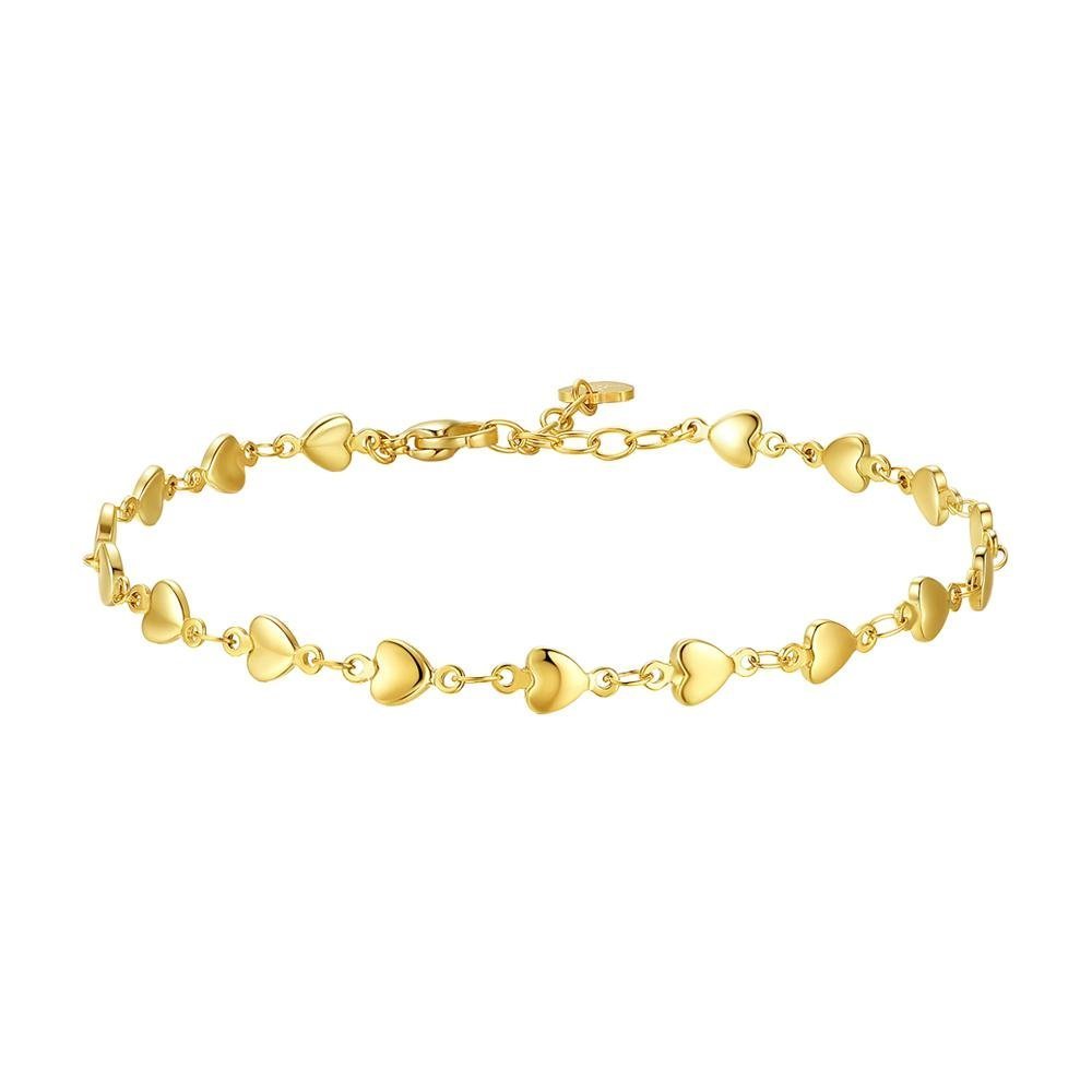 Luca Barra - Cavigliera Donna - Acciaio Ip Gold - Cuori