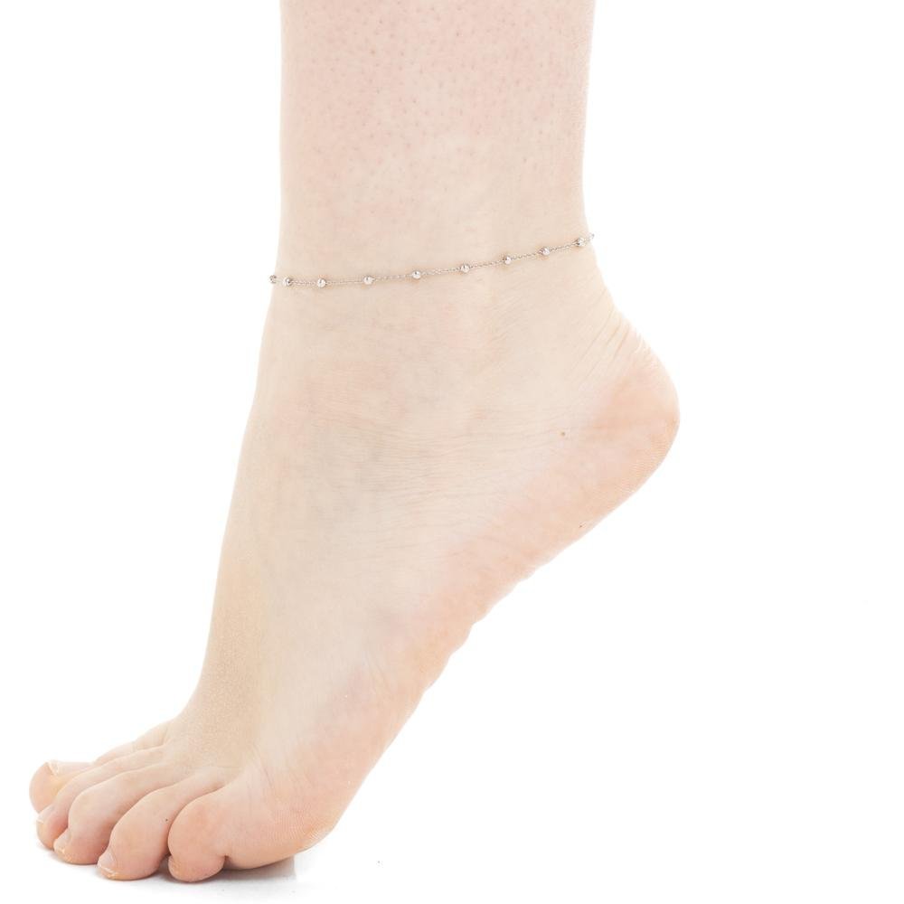 Luca Barra - Cavigliera Donna - Acciaio - Sfere Eleganti