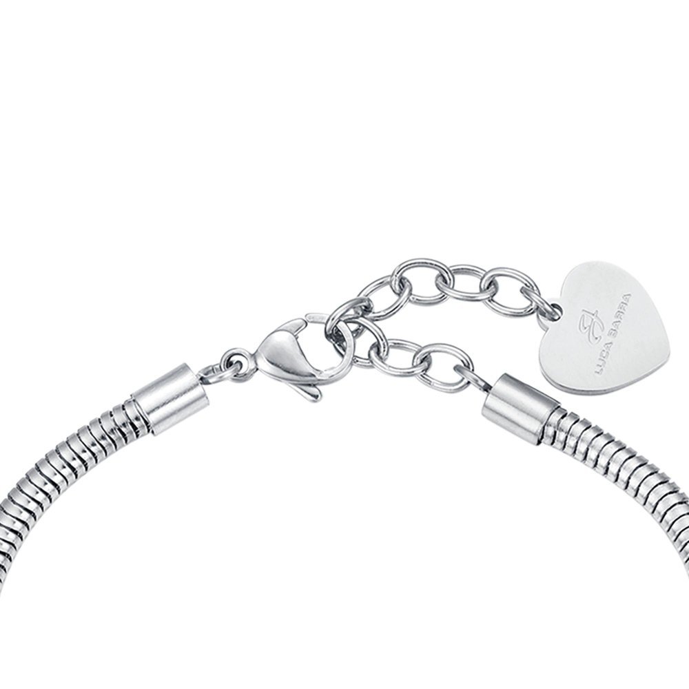 Luca Barra - Bracciale Donna Quadrifoglio - Acciaio - Cristalli Bianchi