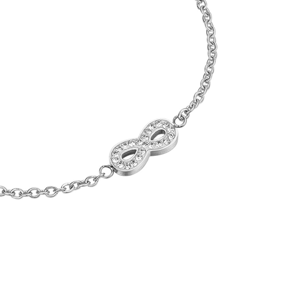 Luca Barra - Bracciale Donna Infinito - Acciaio - Cristalli Bianchi