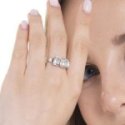 Luca Barra - Anello Donna Acciaio - Cristalli Bianchi - Regolabile