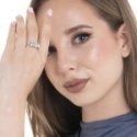 Luca Barra - Anello Donna Acciaio - Cristalli Bianchi - Regolabile