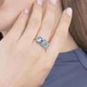 Luca Barra - Anello Donna Acciaio - Cristalli Acqua Marina