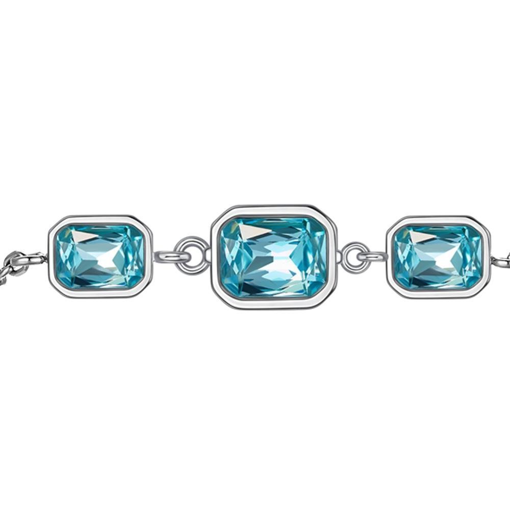 Luca Barra - Bracciale Donna Cristalli Acqua Marina - Cuore
