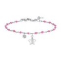 Luca Barra - Bracciale Donna Acciaio - Stella - Cristallo - Smalto Fucsia