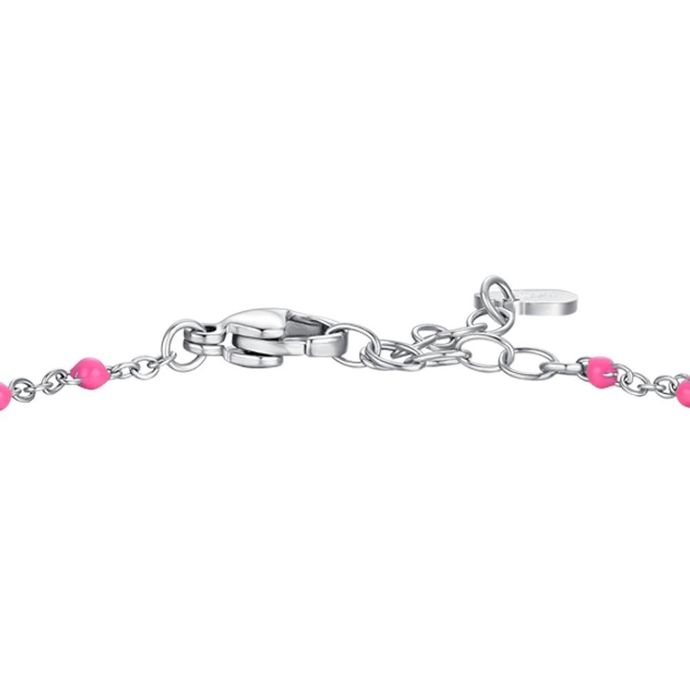 Luca Barra - Bracciale Donna Acciaio - Stella - Cristallo - Smalto Fucsia