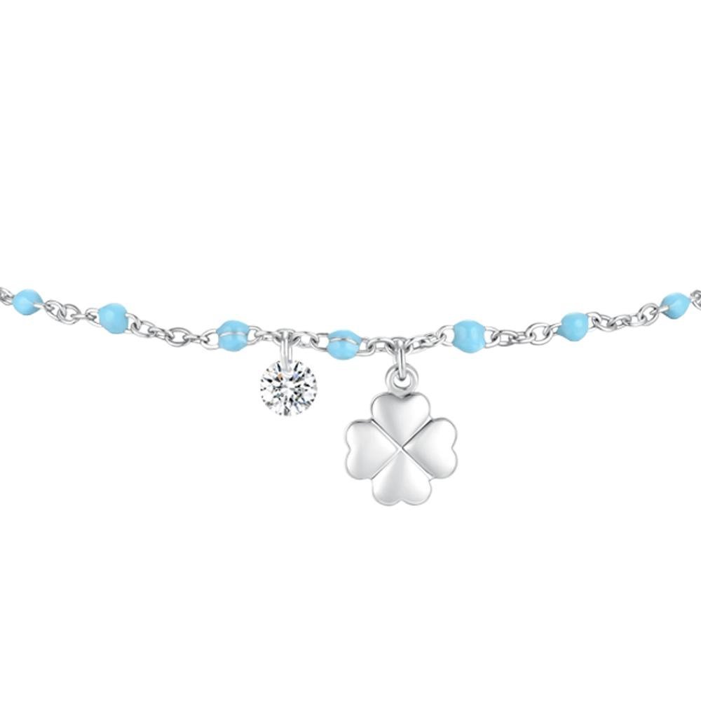 Luca Barra - Bracciale Donna - Acciaio - Quadrifoglio - Cristallo