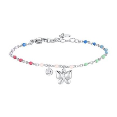 Luca Barra - Bracciale Donna Farfalla - Acciaio - Cristallo