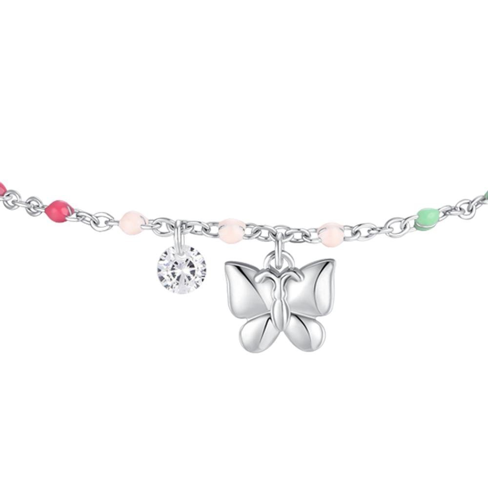 Luca Barra - Bracciale Donna Farfalla - Acciaio - Cristallo