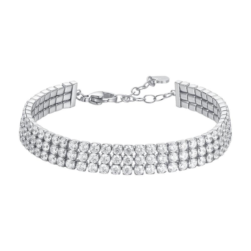 Luca Barra - Bracciale Tennis Donna - Acciaio - Zirconi Bianchi