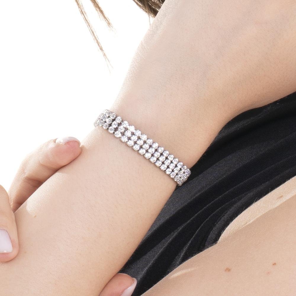 Luca Barra - Bracciale Tennis Donna - Acciaio - Zirconi Bianchi