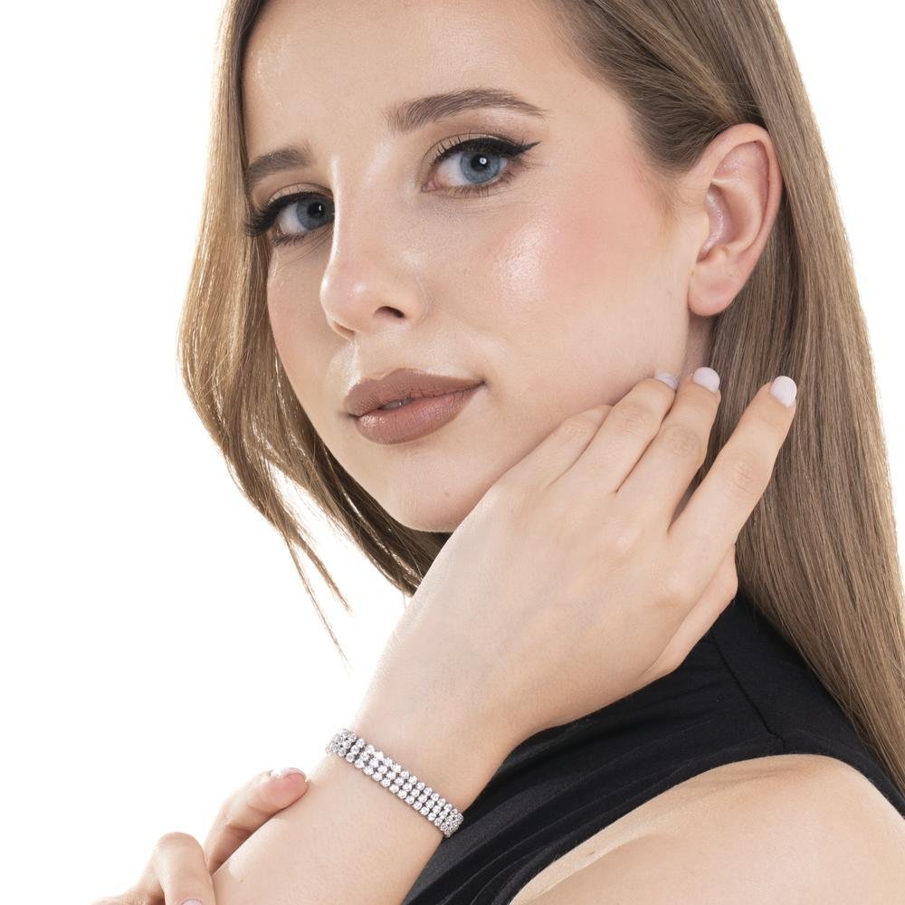 Luca Barra - Bracciale Tennis Donna - Acciaio - Zirconi Bianchi