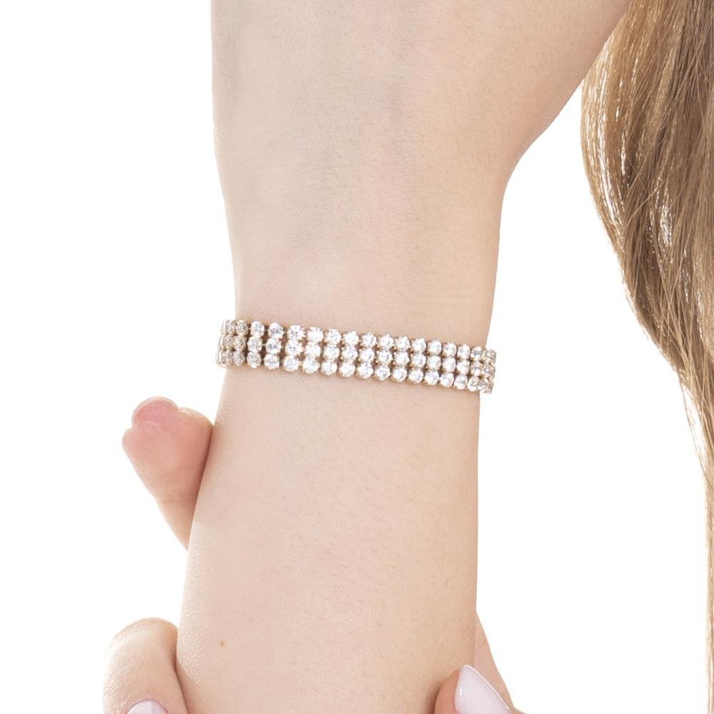 Luca Barra - Bracciale Tennis Donna - Acciaio Ip Gold - Zirconi Bianchi