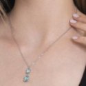 Luca Barra - Collana Donna Acciaio - Cristalli Acqua Marina