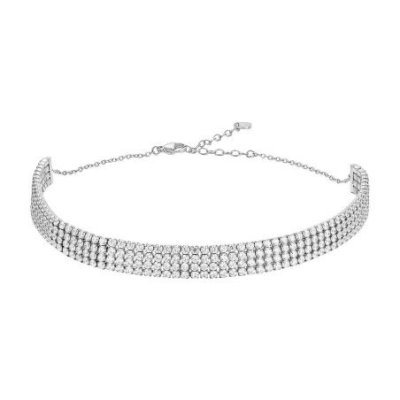 Luca Barra - Collana Choker Tennis - Acciaio - Zirconi Bianchi