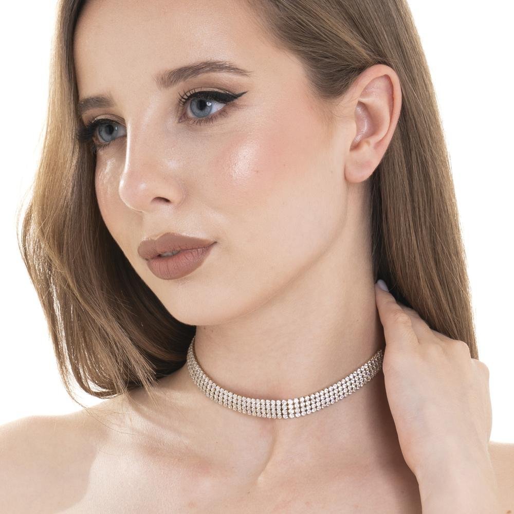 Luca Barra - Collana Choker Tennis - Acciaio - Zirconi Bianchi