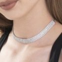 Luca Barra - Collana Choker Tennis - Acciaio Ip Gold - Zirconi Bianchi