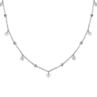 Luca Barra - Collana Donna Acciaio - Zirconi Bianchi - Eleganza