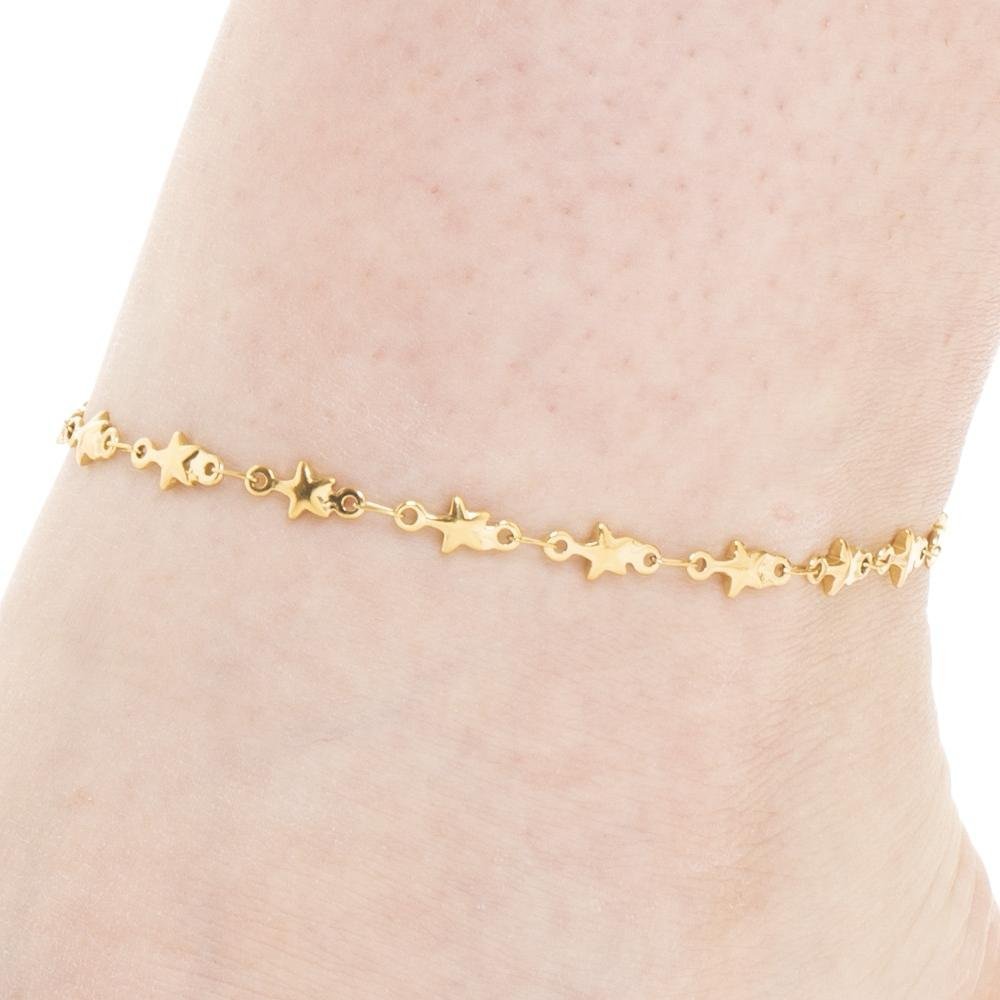 Luca Barra - Cavigliera Donna Stelle - Acciaio Ip Gold
