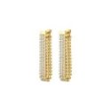 Luca Barra - Orecchini Tennis Donna - Acciaio Ip Gold - Zirconi Bianchi