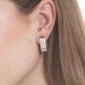 Luca Barra - Orecchini Tennis Donna - Acciaio Ip Gold - Zirconi Bianchi