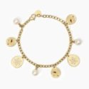 2 Jewels - Bracciale Acciaio 316L Pvd Giallo - Perle - Cristalli