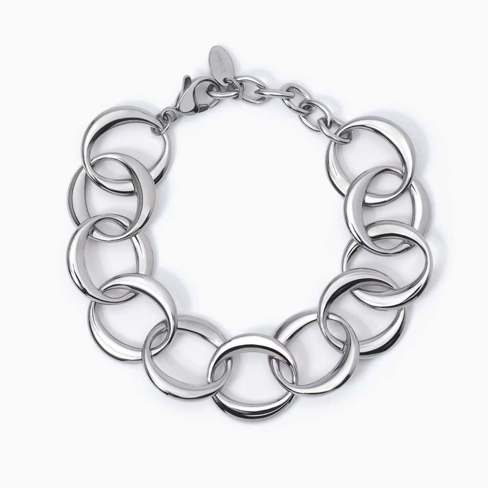 2 Jewels - Bracciale In Acciaio 316L - Elementi Ø18 Mm - Regolabile