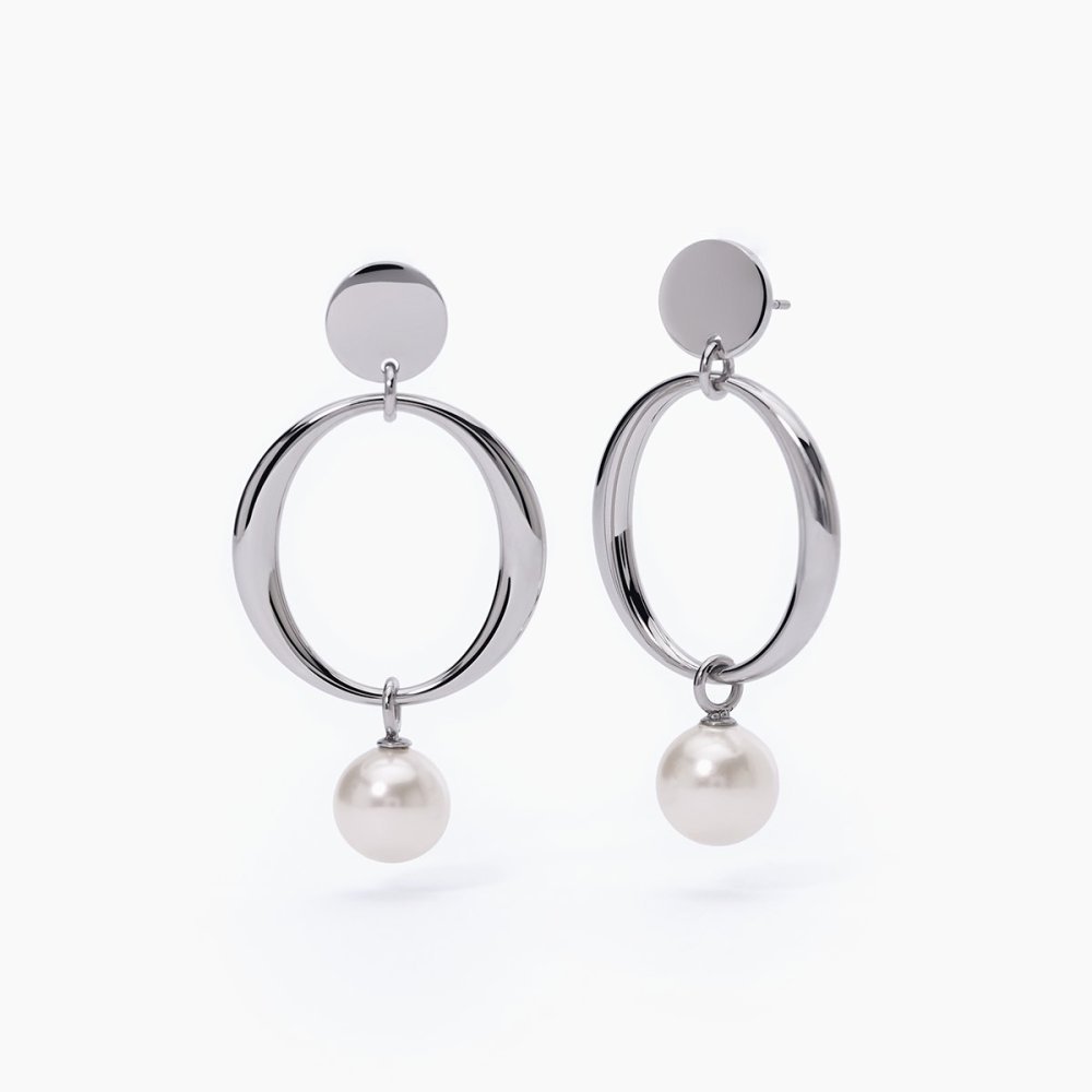 2 Jewels - Orecchini Pendenti - Acciaio 316L - Perla Conchiglia