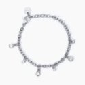 2 Jewels - Bracciale Acciaio 316L - Cristalli Pendenti - Catena Forzatina