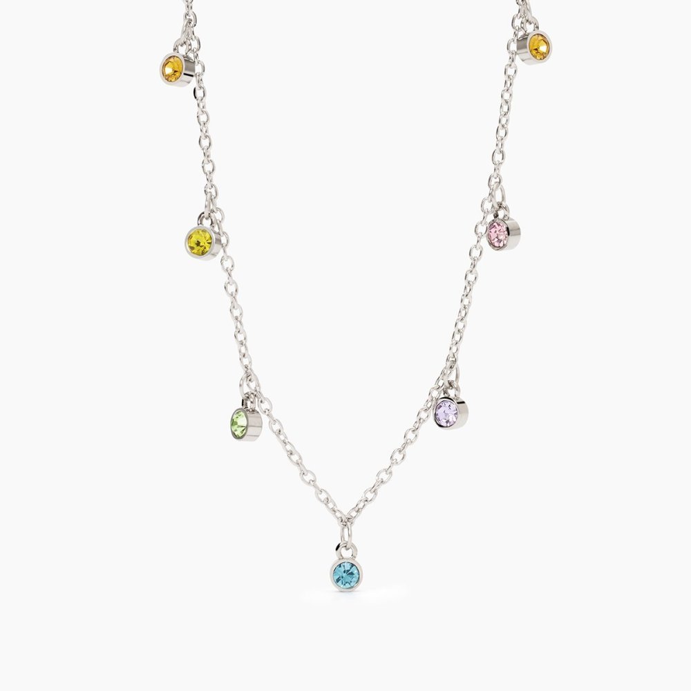 2 Jewels - Girocollo Acciaio 316L - Cristalli Multicolor