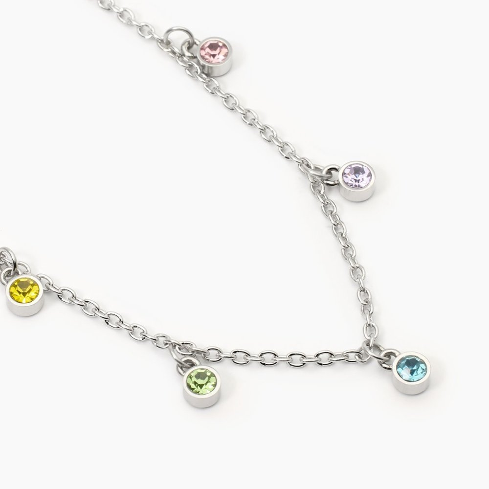 2 Jewels - Girocollo Acciaio 316L - Cristalli Multicolor