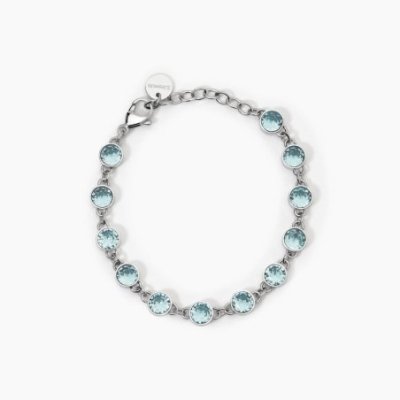2 Jewels - Bracciale Acciaio 316L - Cristalli Azzurri - Regolabile