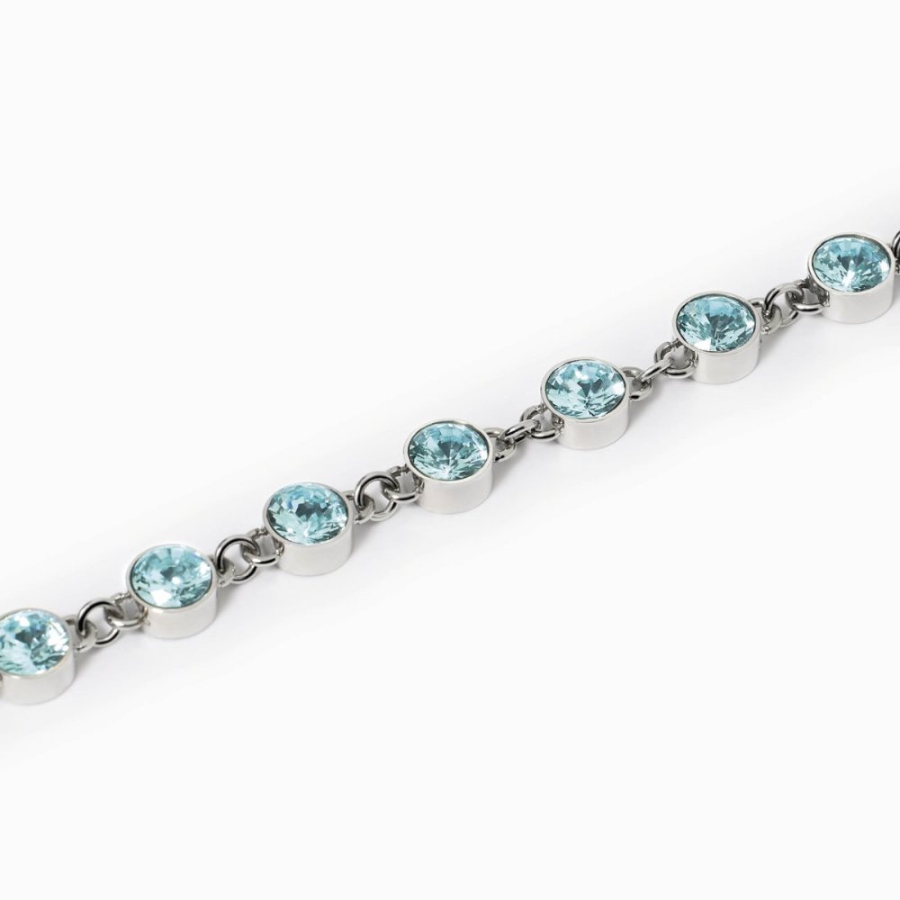 2 Jewels - Bracciale Acciaio 316L - Cristalli Azzurri - Regolabile