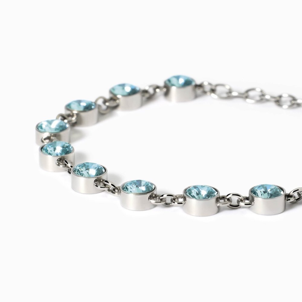 2 Jewels - Bracciale Acciaio 316L - Cristalli Azzurri - Regolabile