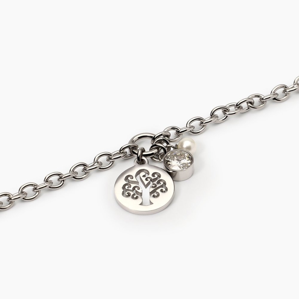 2 Jewels - Bracciale Acciaio 316L - Perle Conchiglia - Zirconi