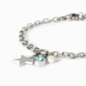 2 Jewels - Bracciale Acciaio 316L - Perle Conchiglia - Zirconi Azzurri